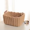 Cotton Rope Woven Storage Basket with Handle Sundries Cosmetic Storage Box Toys Snack Desktop Makeup Organizer Cotton Baskets