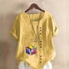 Damenmode Rubik's Cube bedrucktes Rundhals Kurzarm T-Shirt Lässig Baumwolle Leinen Grafik Shirt Freizeit Locker Sommer Bluse Tops