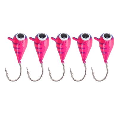 5Pcs Outdoor Ice Fishing Jigs Kit Ice Fishing Lures High Carbon Steel Micro Bass Hooks 4MM 077