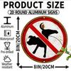 pc Vintage No Dog Pooping Metal Sign  Inch Round Rustic Home Decor Outdoor Waterproof UV Resistant