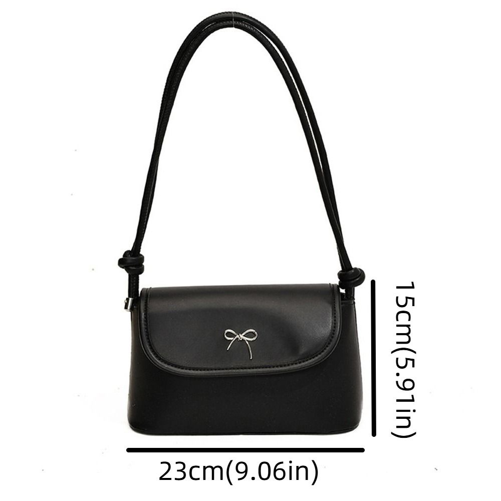 PU Leather Bowknot Underarm Bag Solid Color Y2K Crossbody Bag Fashion Bow Armpit Handbag Women