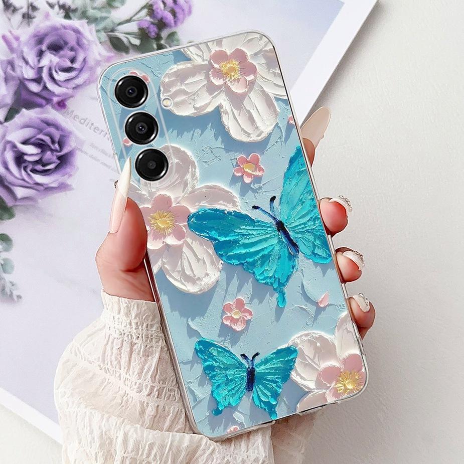 For Samsung Galaxy A17 5G Case SM-A176B New Cat Butterfly Painted Cover Soft Slim Phone Case For Samsung A17 A 17 5G Fundas Bags