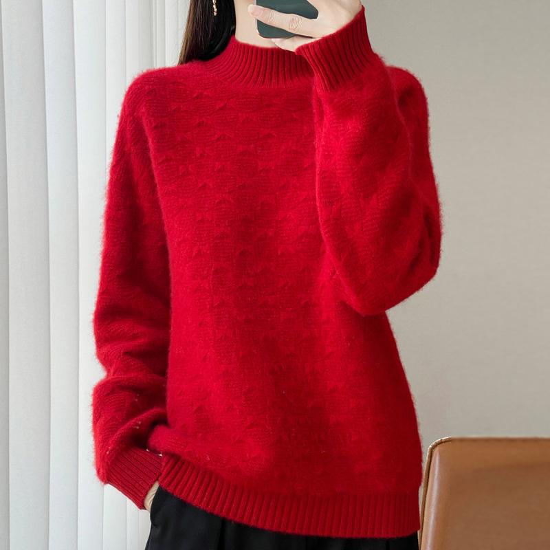 Women Sweater 100% Wool MODERN NEW SAGA Turtleneck Knit Pullover Thick Winter Jumpers Female Knit Tops