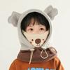 Windproof Kids Winter Fleece Hat Ear Flaps Ear Flap Cap New Integrated Scarf Hat  Boys Girls