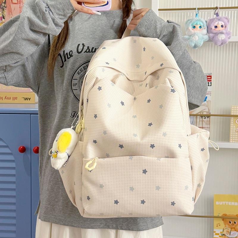 Schoolbag cartoon star backpack female ins niche design sense high value campus girl backpack light student bag