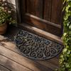 Indoor Outdoor Semicircular Cast-Iron Doormat Vintage Half-Round
