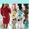 Women's Fluffy Long Sleeve Sweater Top Cozy Bodycon Mini Jumper Dress Blouse