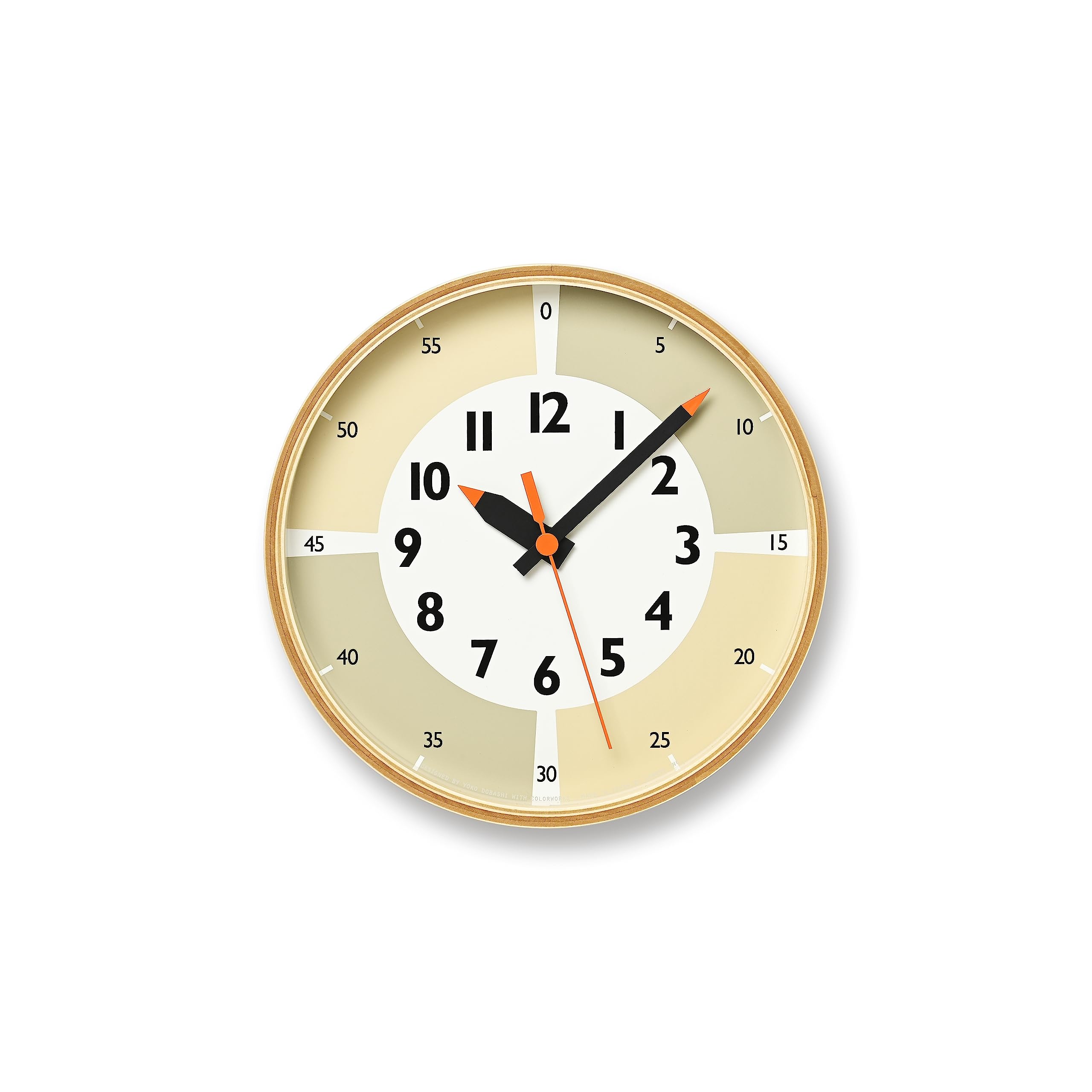 

Lemnos Funpun Clock with Color! Analog Beige YD23-09 BG Kids Educational Clock