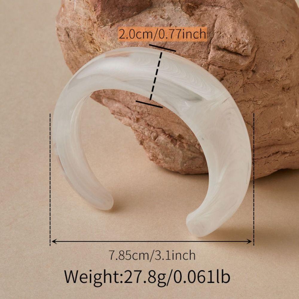 Offener Armreif Unregelmäßiger Armreif Acryl Retro Handring Übertriebenes Armband Modeschmuck