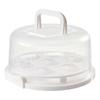 Elevated Cake Carrier with Dual Handles Portable Food Storage Box Suitable for Cupcakes Muffins and Small Cakes with Secure Lid and Base