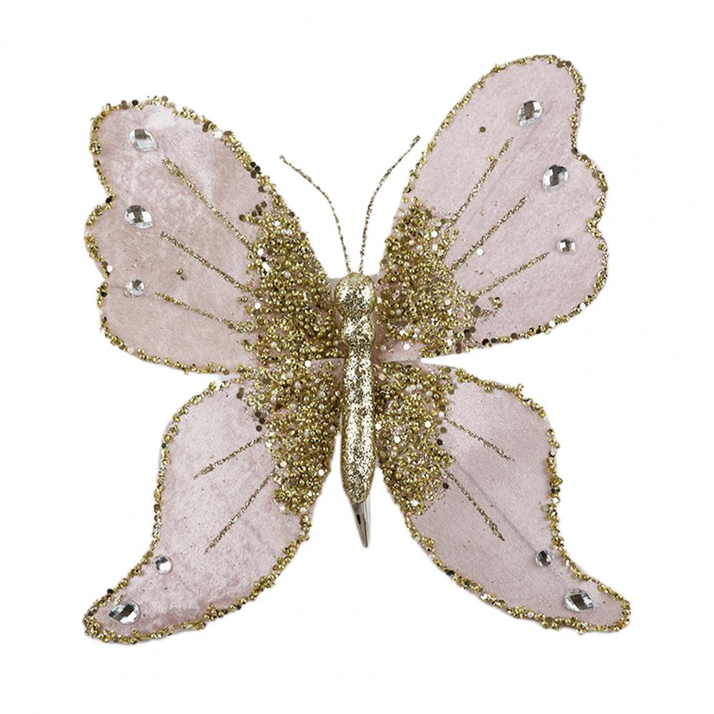 Glitter Butterfly Christmas Tree Ornaments Festive Atmosphere Creator Decorations Sparkling Butterfly for Holiday