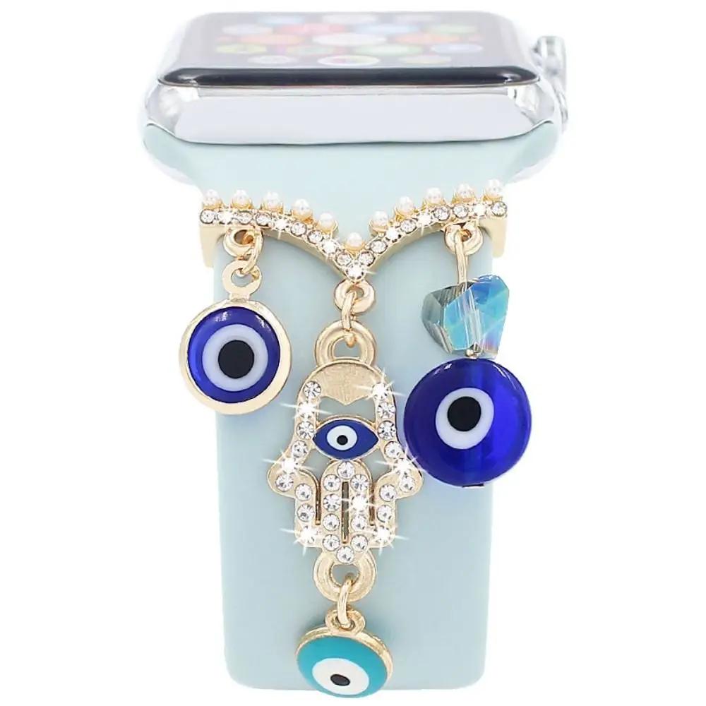 Fashion Strap Decorative Ring for Apple Watch Creative Metal Tassel Charms Watch Band Ornament for iwatch Silicone Strap Jewelry