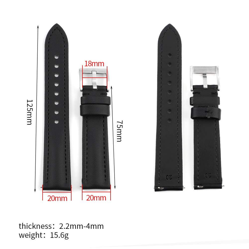 Cinturino Impermeabile in Tela Cerata 18mm 19mm 20mm 21mm 22mm 23mm 24mm con Rilascio Rapido per Orologi Omega Blancpain Seiko Subacquei