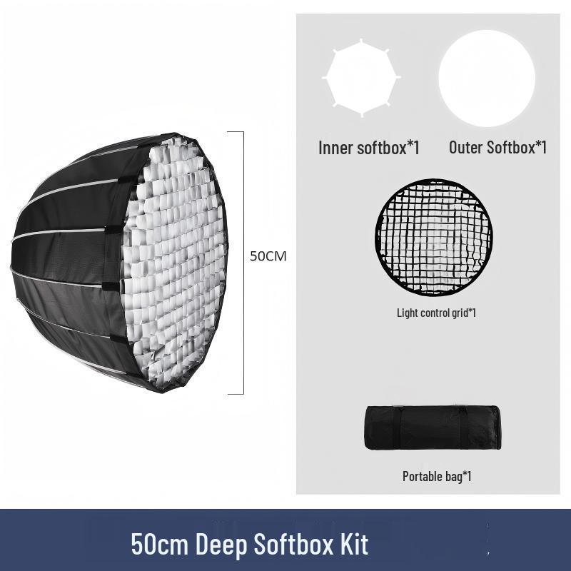 90cm Bowens Mount Softbox with Grid for Photography & Live Streaming
