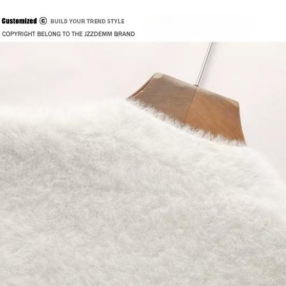 Women's Mink Fleece Cardigan Jacket Solid Color Loose Soft Warm Fleece Knitted Cardigan Knitted Top