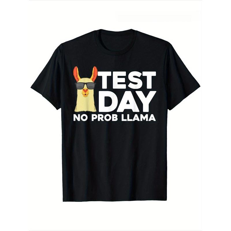 

Мужская футболка Cool Test Day Llama Teacher Testing State, Хлопковая повседневная футболка с круглым вырезом и коротким рукавом, Европейский размер S чёрный