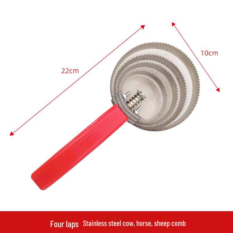 Stainless Steel Multi-Animal Grooming Comb: Hair Serrated Sweat Scraper & Itch Relief Rake for Cows, Sheep, and Horses