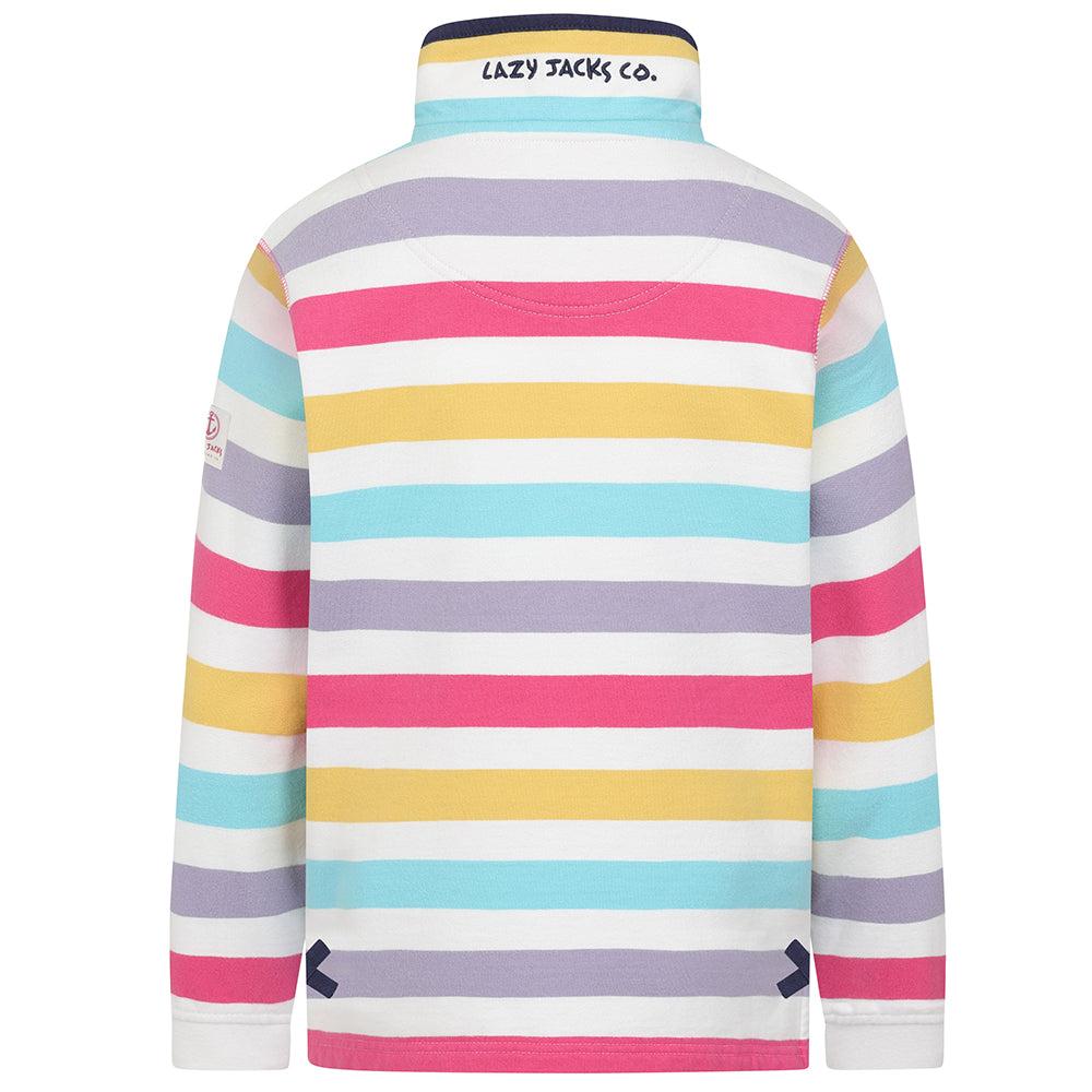 Lazy Jacks Childrens/Kids Striped Quarter Zip Sweatshirt