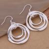 Production charm women lady Valentine's gift  silver color circles earring scharm Women free shipping  jewelry