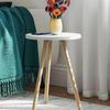 Round Side Table Wooden Legs Single Nesting Coffee Table Home Living Room Decoration and Furniture
