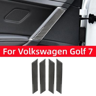 Autocollants décoratifs en fibre de carbone pour poignée de porte intérieure, accessoires de voiture, pour Volkswagen Golf 7 Gti R Gte Gtd MK7 2013-2019