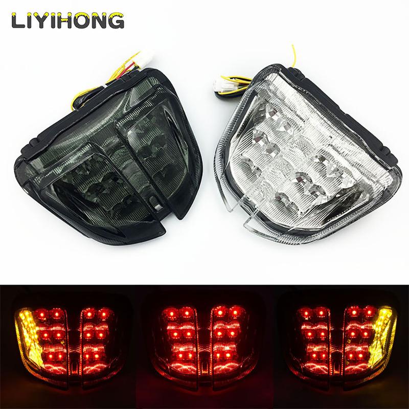 For Suzuki GSXR600 GSXR750 GSXR 600 750 2006 2007 K6 Chrome Rear Tail Light Brake Turn Signals Integrated Light Motorcycle Light