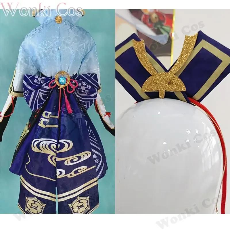 Kamisato Ayaka Cosplay Costume Wig Impact Ayaka Cosplay Dress Folding Fan Ayaka Shoes Full Set