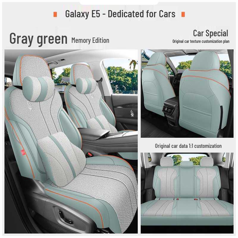 All-Season Breathable Linen/Hemp Seat Covers for Geely Galaxy E5 - Full Coverage