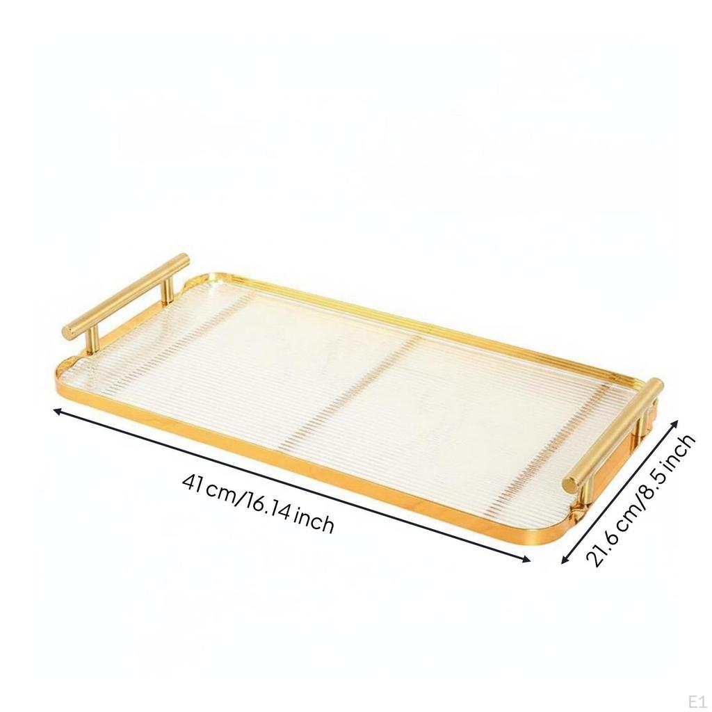 Desktop Tray Ribbed Serving Rounded Corners Home Organization Large