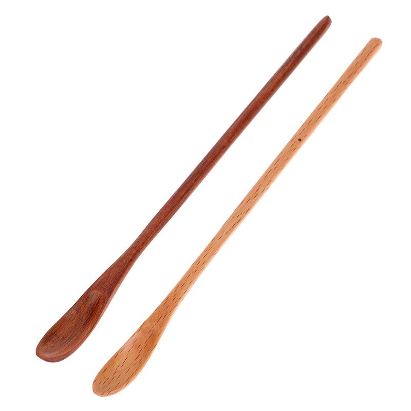 1Pc Wooden Spoon Kitchen Cooking Utensil Honey Dessert Coffee Soup Teaspoon Catering For Kitchen Long Handled Wooden Spoon