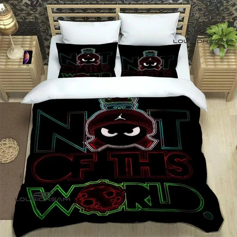 Marvin The Martian Comfortable Duvet Quilt Cover Pillowcase Bedding Set Children Bedroom Decoration Home Textile