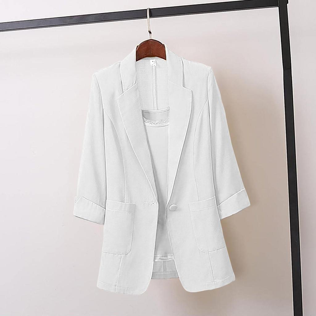 Женский цветной модный хлопковый льняной пиджак в пальто большого ...