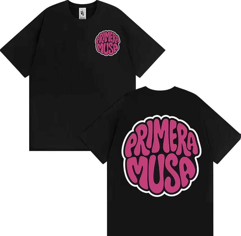 

Rapper Omar Courtz pure cotton Unisexs shirt oversized Primera Musa Album graphics summer Womens Y2k Harajuku Streetwear Tshirt L