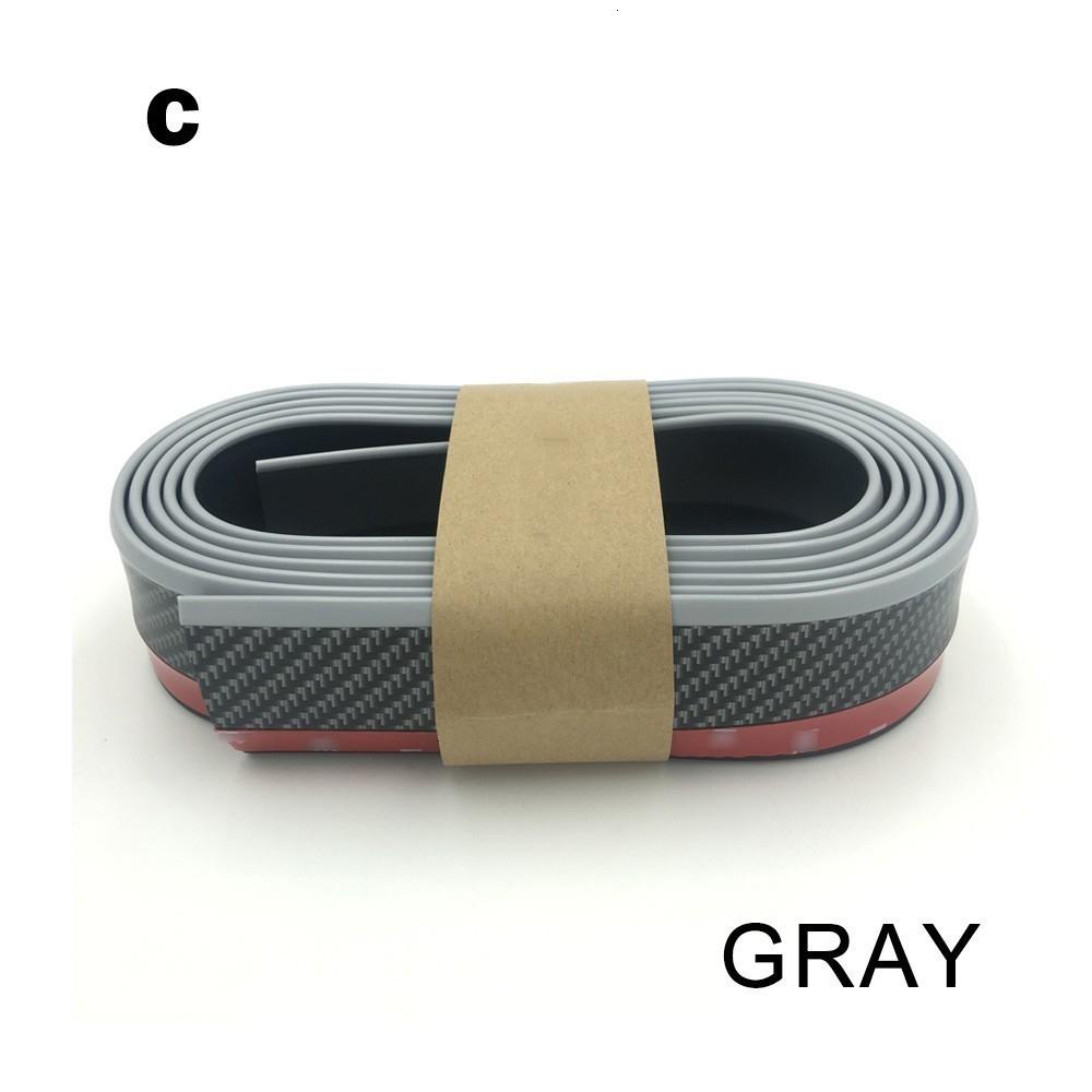 2.5M Car Bumper Protector Front Lip Carbon Fiber Rubber Car Bumper Lip Mouldings Splitter Chin Body Kits Spoiler Auto