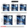2pcs,2D Plane Printing Popular Curtains Winter Moonlit Village Polyester (without Rod) Decorations Outdoor for Living Room and