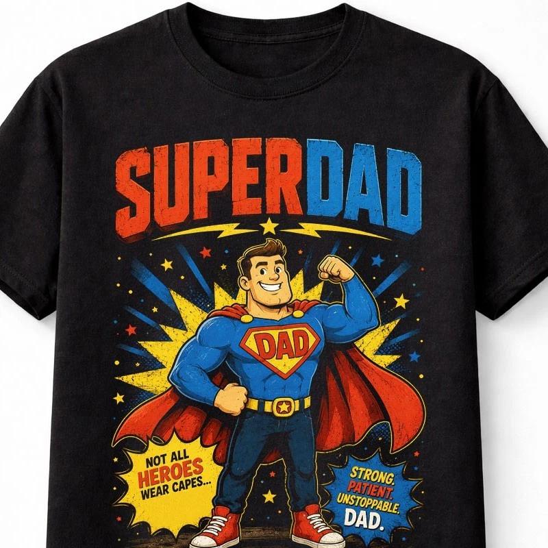 Super Dad Superhero Comic Book Fathers Day Gift Unisex TShirt S