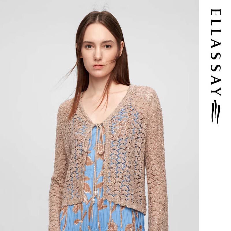 

ELLASSAY Women s French Elegant Handmade Crochet Knit Sweater M