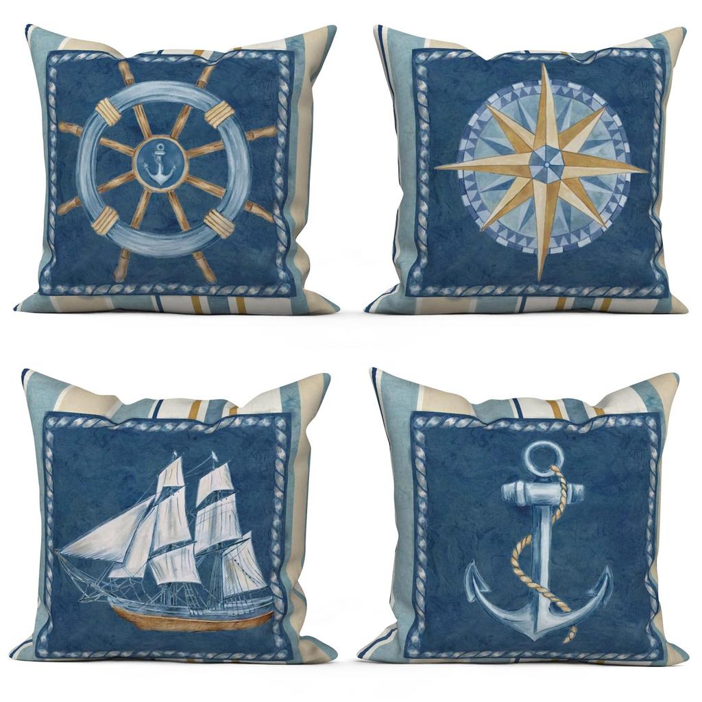 4 st linne-kuddöverdrag 45x45 cm Dekorativa kuddöverdrag för soffa, sovrum, vardagsrum Heminredning Kuddöverdrag med dragkedja