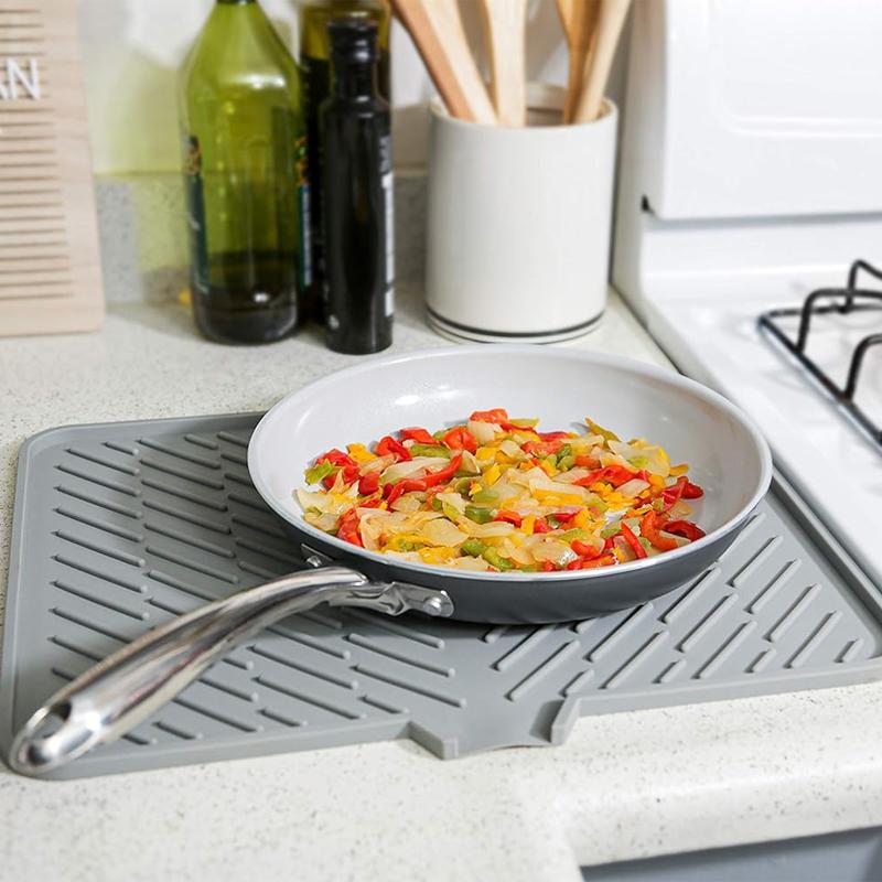 1pc Silicone Draining Mat Dish Drying Pad Folding Draining Mat Large Drain Pad Drainer Mat Kitchen Accessories