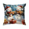 Christmas Snowman Illustration Pillowcase Bedroom Sofa Cushion Cover 100% Polyester Living Room Cushion Pillowcase Home Decor