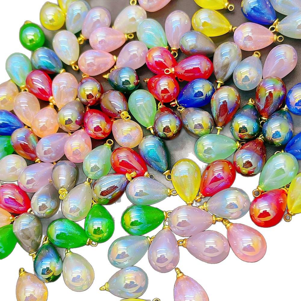 10x14mm Colorful Teardrop Imitation Pearl Beads for DIY Bracelet Jewelry Accessories