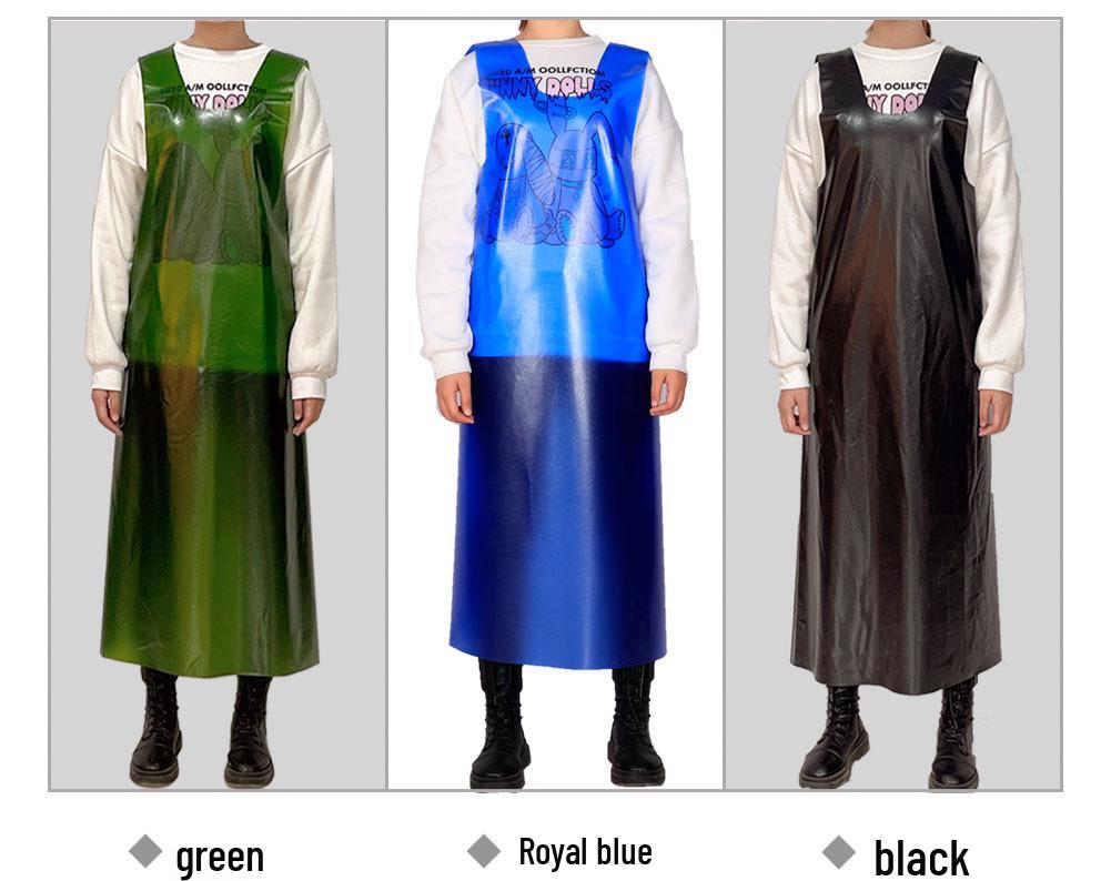 Extended Waterproof & Oil-Resistant Work Apron for Aquatic Product Slaughter