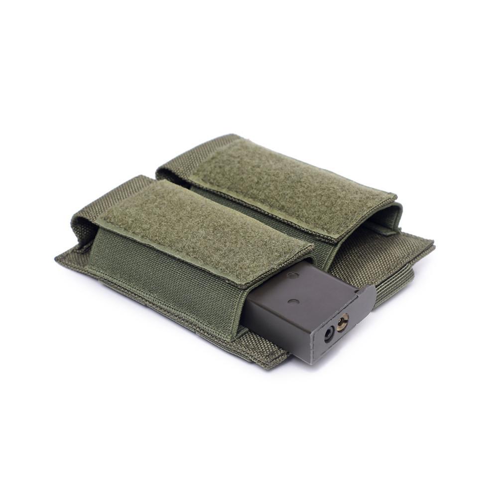 Molle Double 9MM Magazine Pouch Hunting Flashlight Holder EDC Waist Bag Airsoft Mag Holster Storage Bags