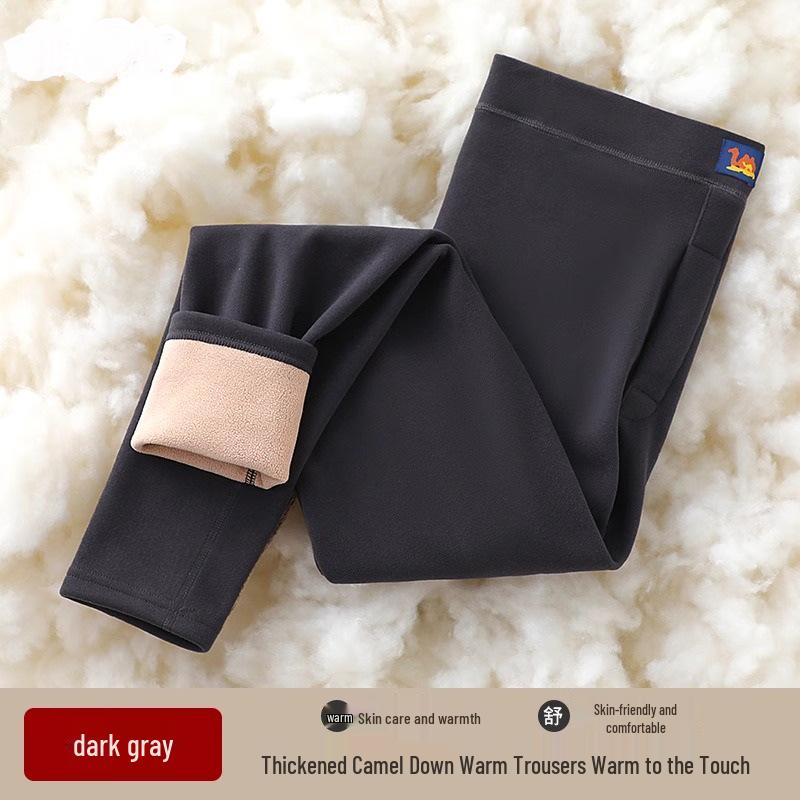 Men's and Women's Camel Hair Thermal Pants with Velvet Lining