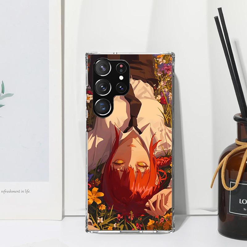 

C-Chainsaw Mans Makima Phone Case For Samsung Galaxy S26 S25 Edge S24 FE S23 S22 Ultra S21 Plus S20 + Art Fundas Back Cover Gala Samsung S21 Plus