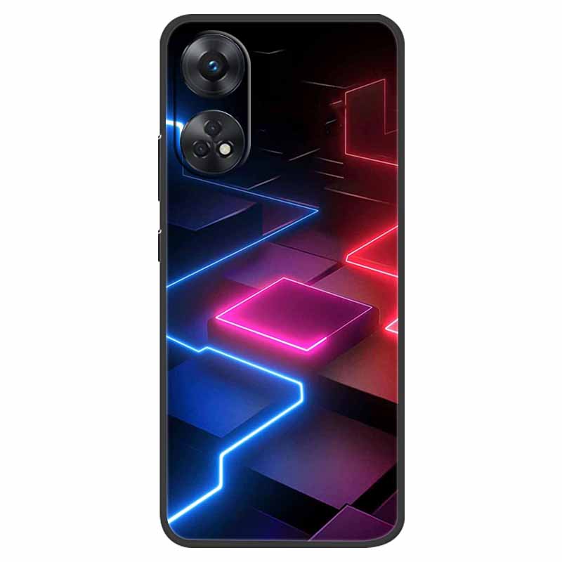 Case For Oppo Reno 8T Cover Black Silicone Soft Phone Back Cases for Oppo Reno8 T 4G Fundas Reno8T CPH2481 6.43" Lovely Fundas