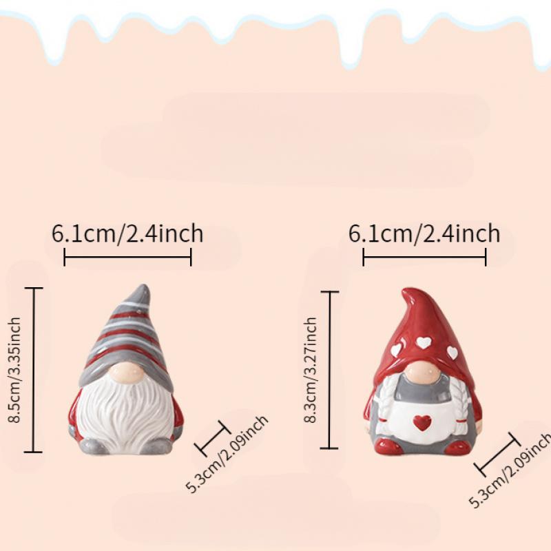 Set van 2 Kerstman Keramische Zout- en Pepervaatjes Set Creatieve Baardige Kerstman Zout- en Pepervaatjes, Modieuze Decoratieve Ornamenten
