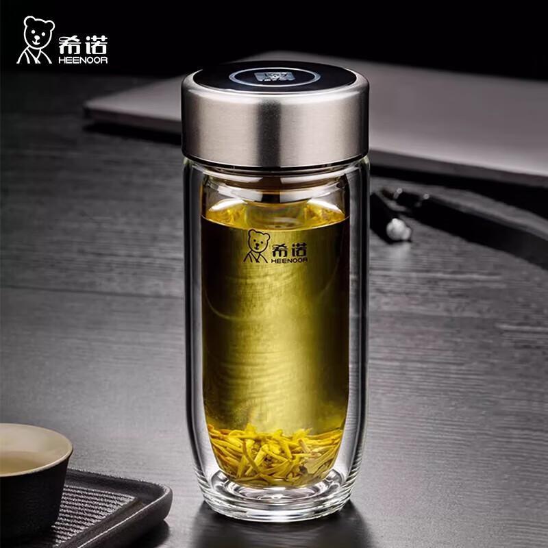 Heenoor XN-1019S Double-Layer Glass Cup with Tea Infuser, 280ml