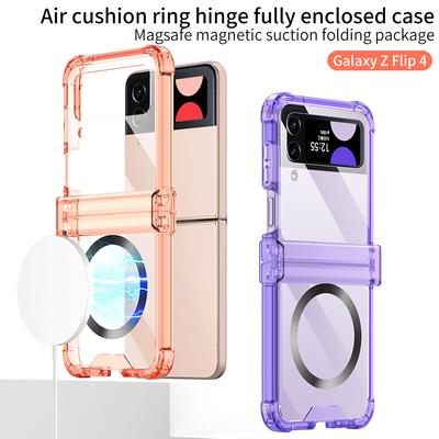 Wireless Charging Magnetic Cases For Samsung Galaxy Z Flip 4 Case Zflip4 Hinge Fully Enclosed Transparent Hard Magsafe Cover