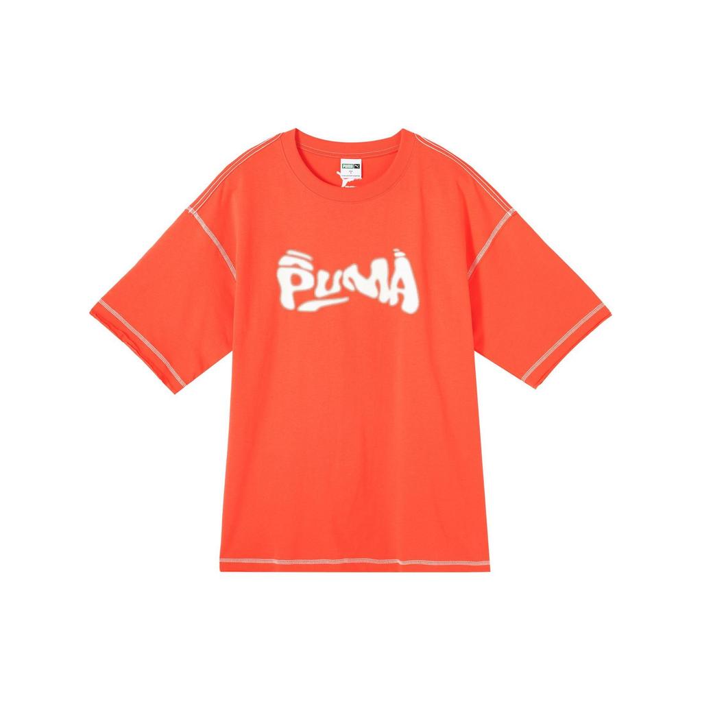 Puma Swxp Dancemania Breathable Letter Dopamine Print Round Neck Loose Short Sleeve T-Shirt Unisex Tops 626857-25